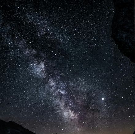 Photo of Mountain Under Starry Night Sky